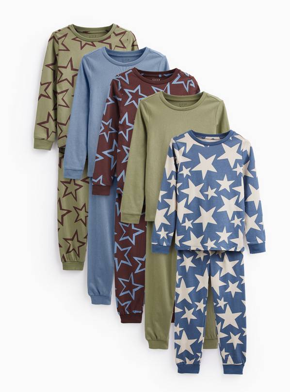 Star Print Pyjama Sets 5-Pack 3-4 years